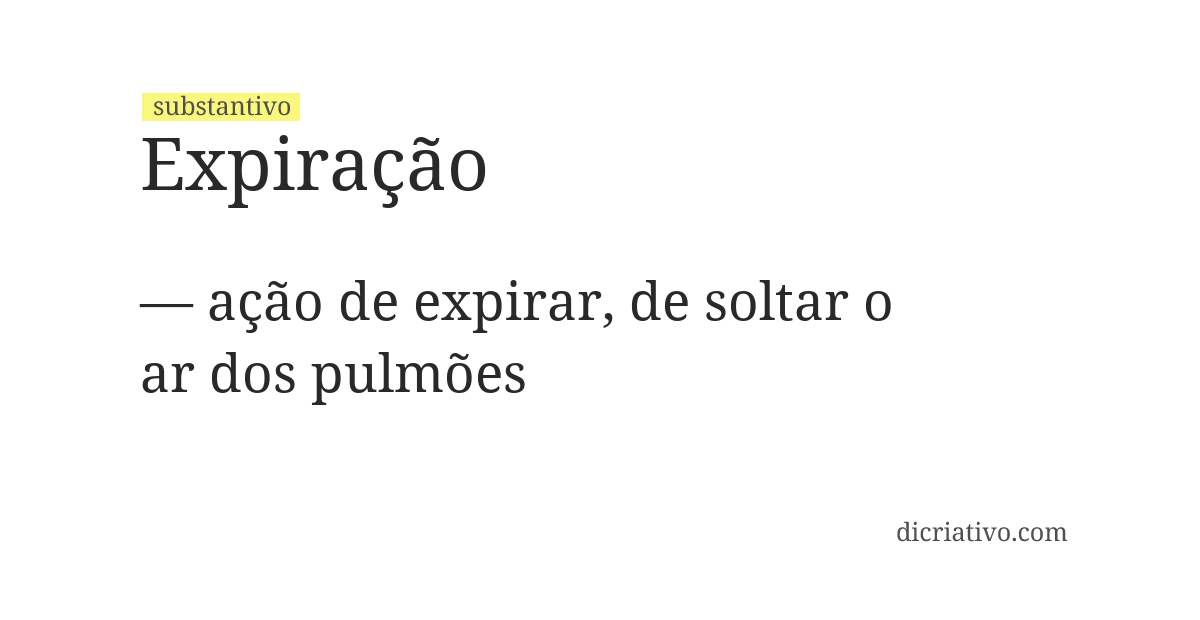 Significado de expiração