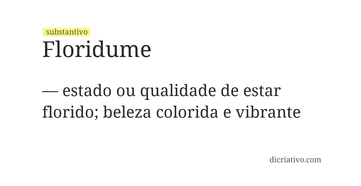 Significado de floridume