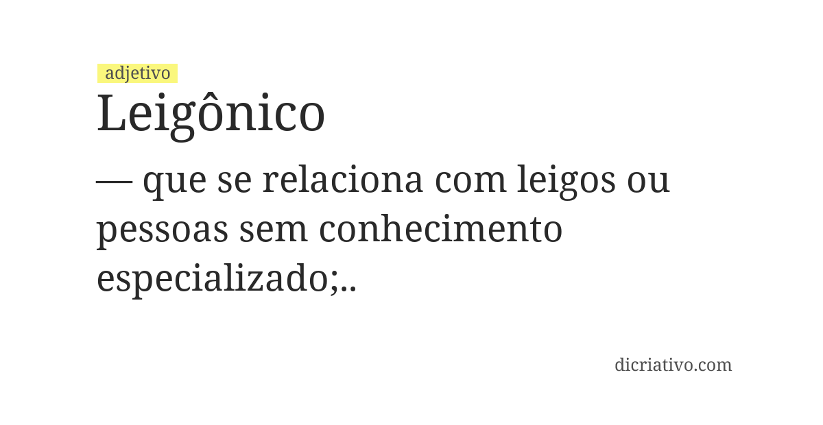 Significado de leigônico