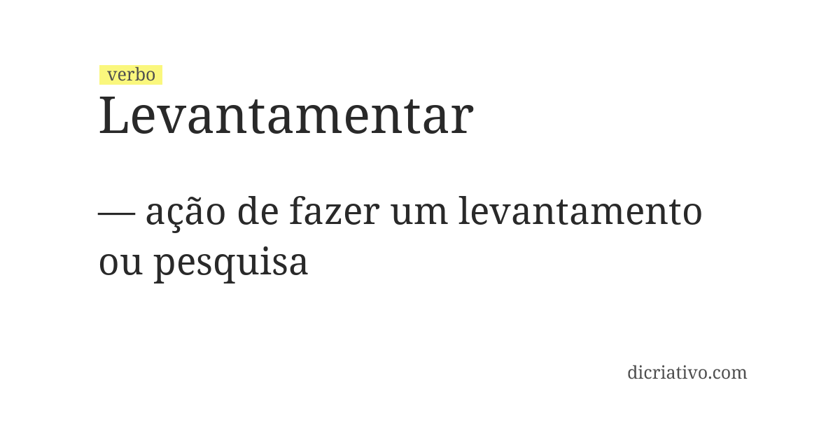 Significado de levantamentar