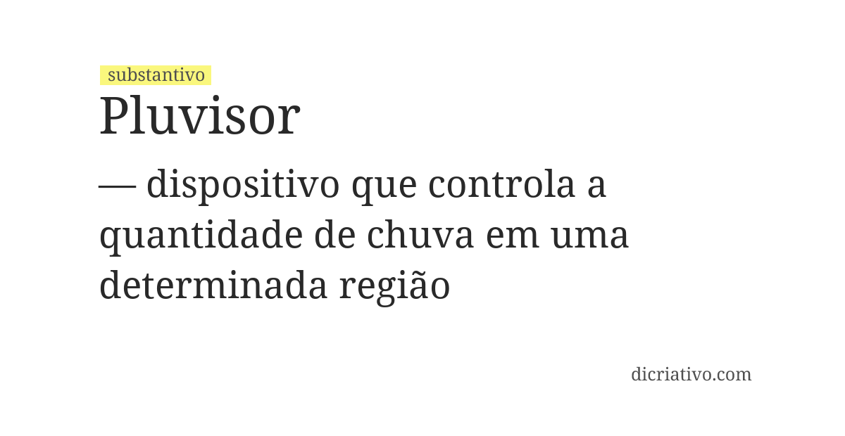 Significado de pluvisor