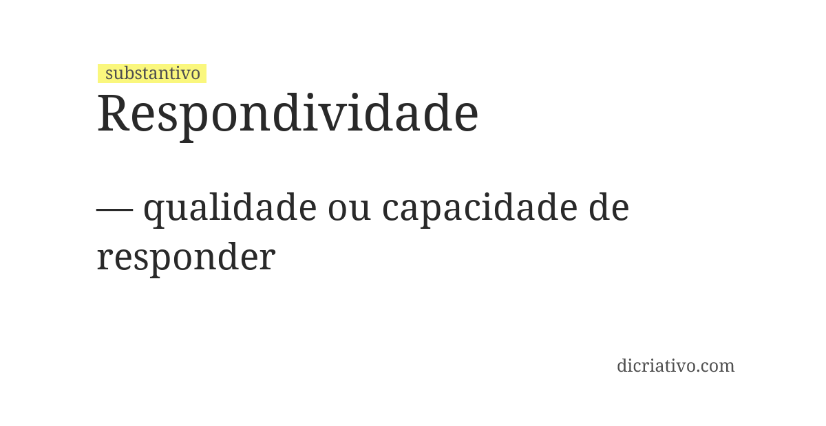 Significado de respondividade
