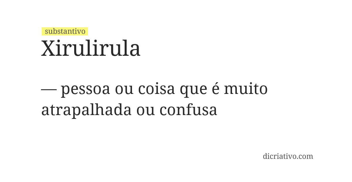 Significado de xirulirula