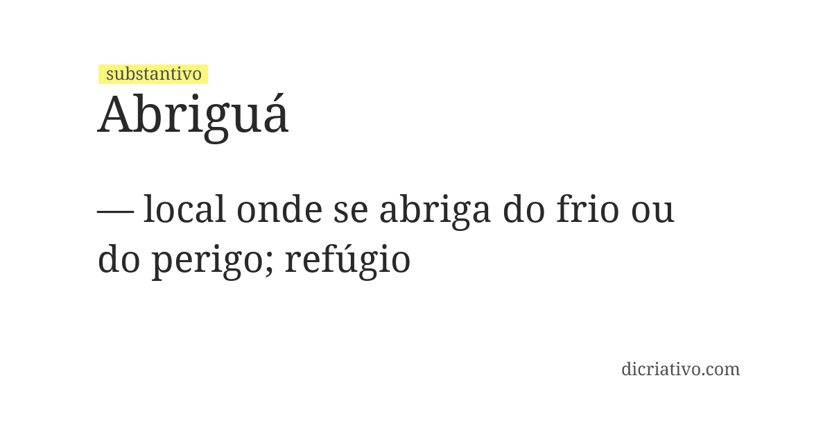 Significado de abriguá