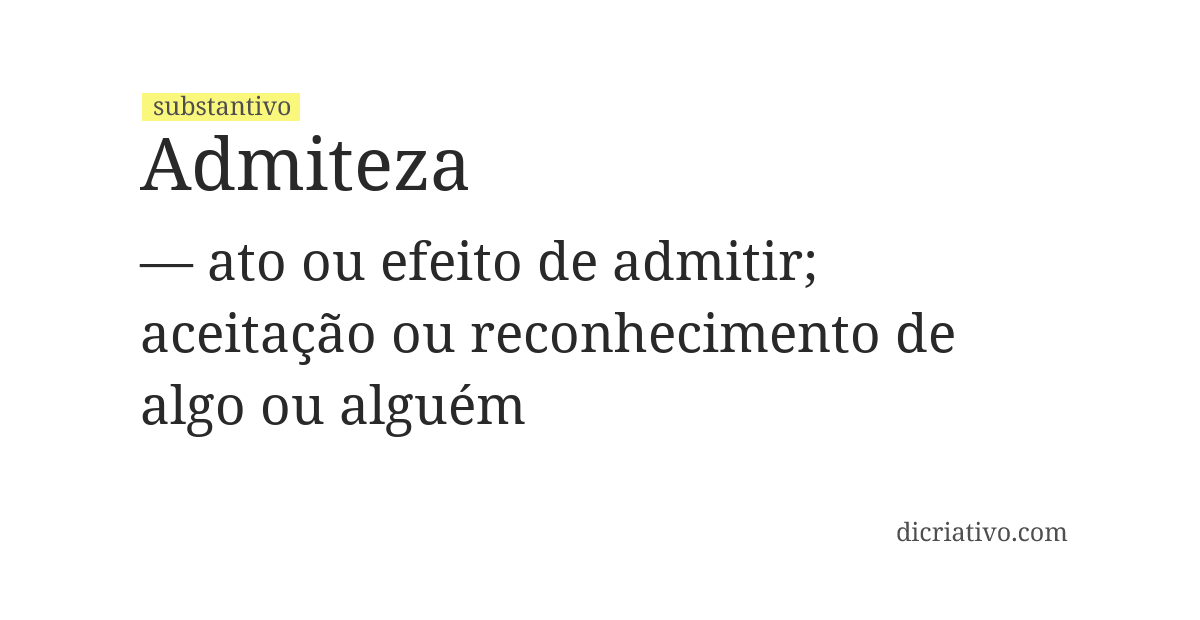 Significado de admiteza