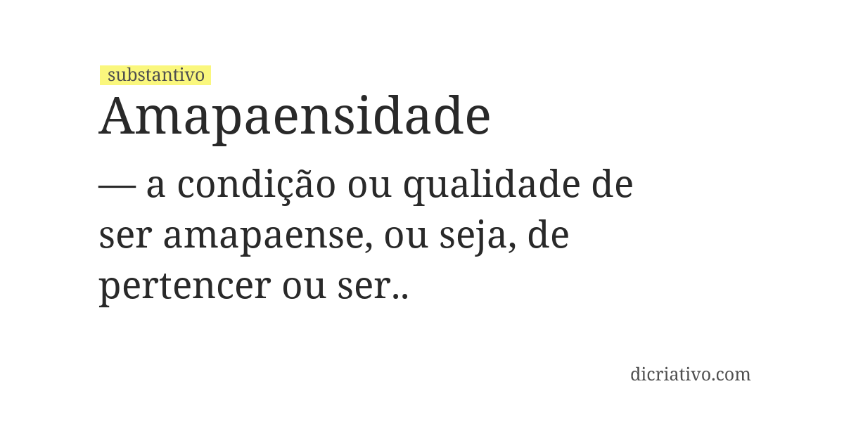 Significado de amapaensidade