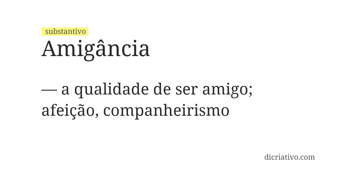 Significado de amigância