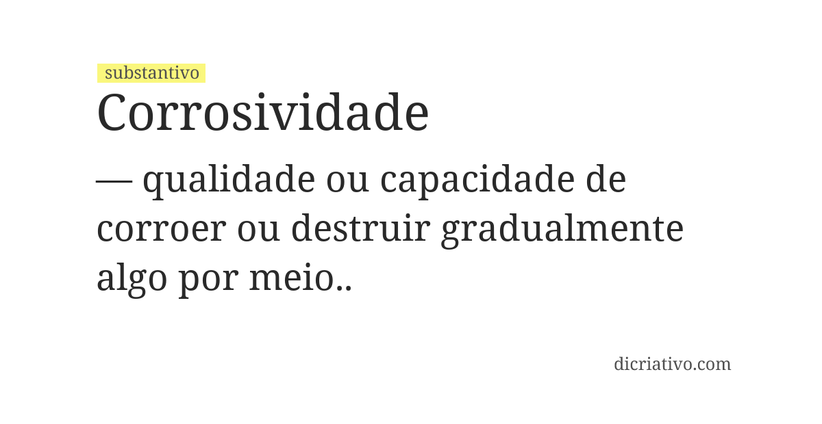 Significado de corrosividade