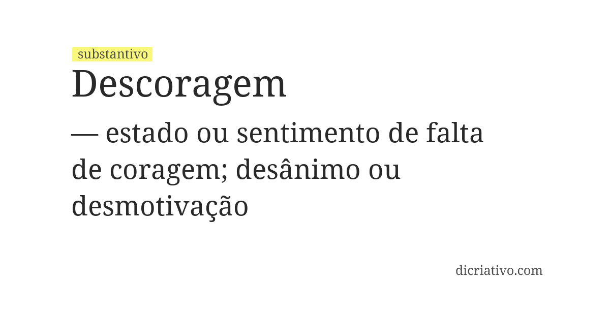 Significado de descoragem