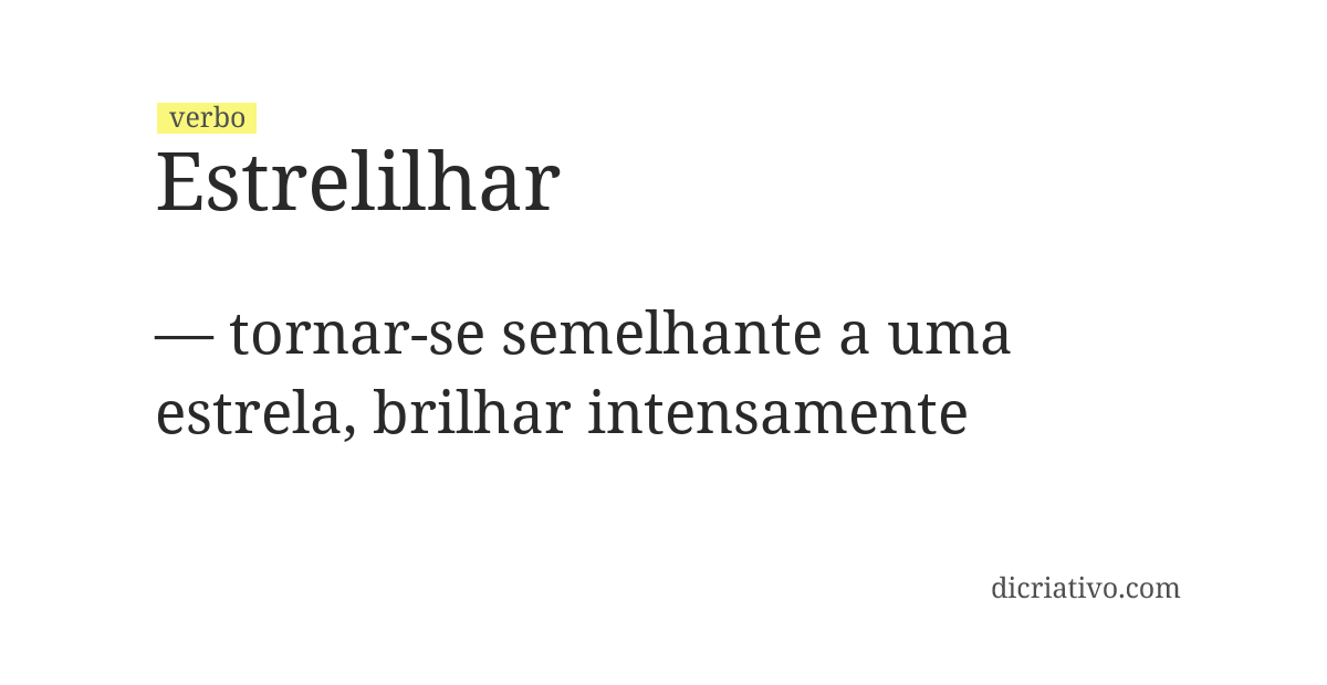 Significado de estrelilhar