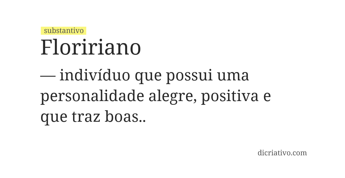 Significado de floririano