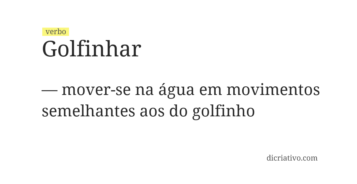 Significado de golfinhar
