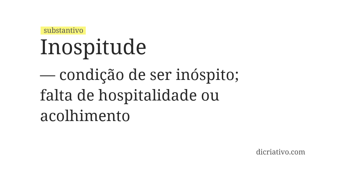 Significado de inospitude