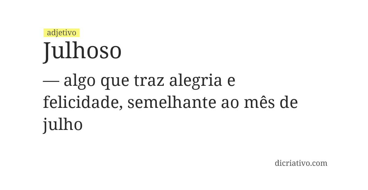 Significado de julhoso
