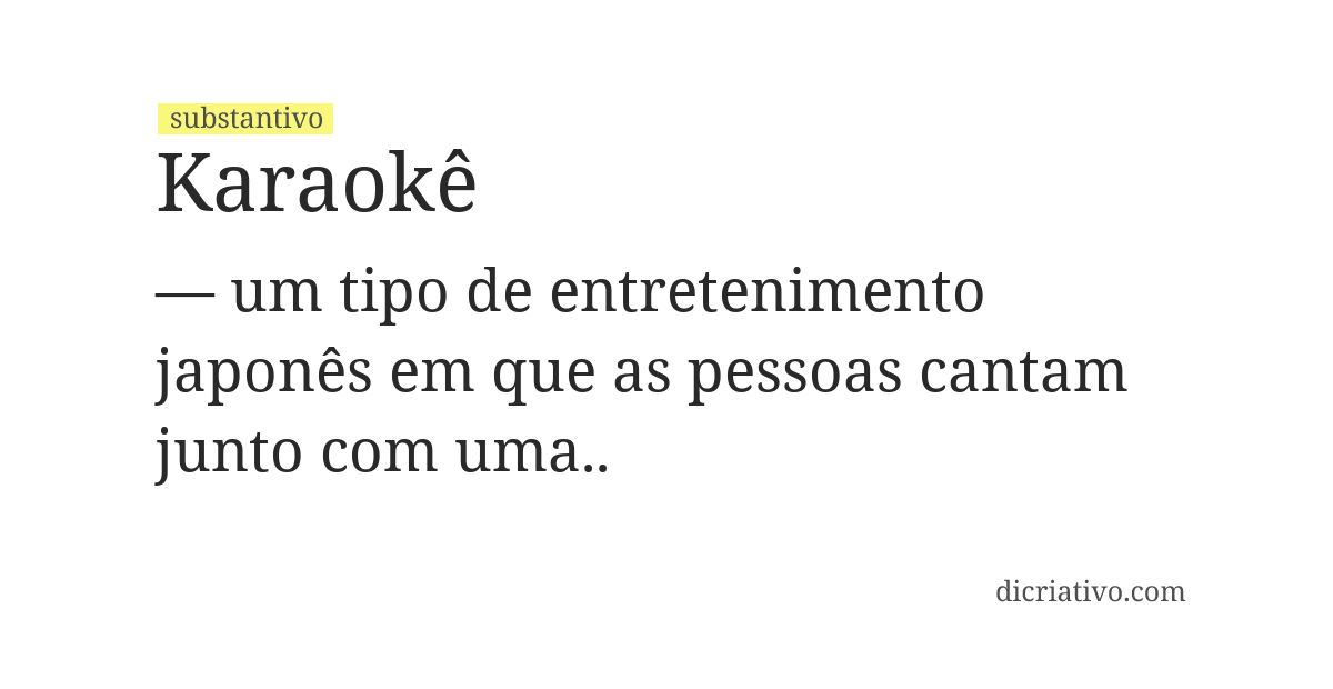 Significado de karaokê