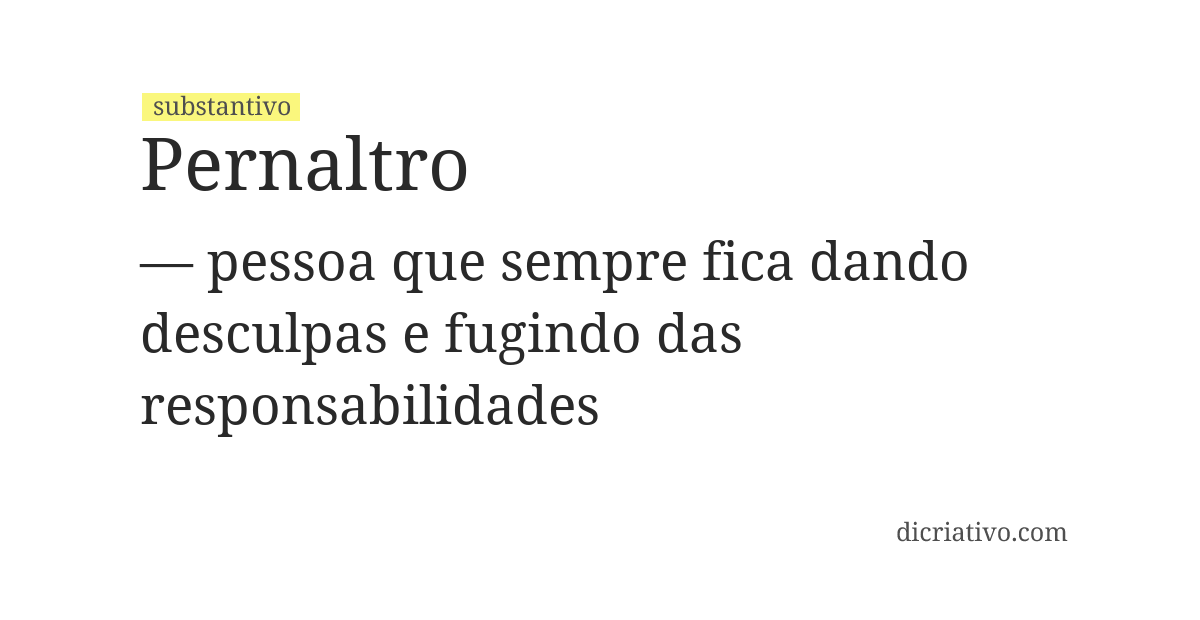 Significado de pernaltro
