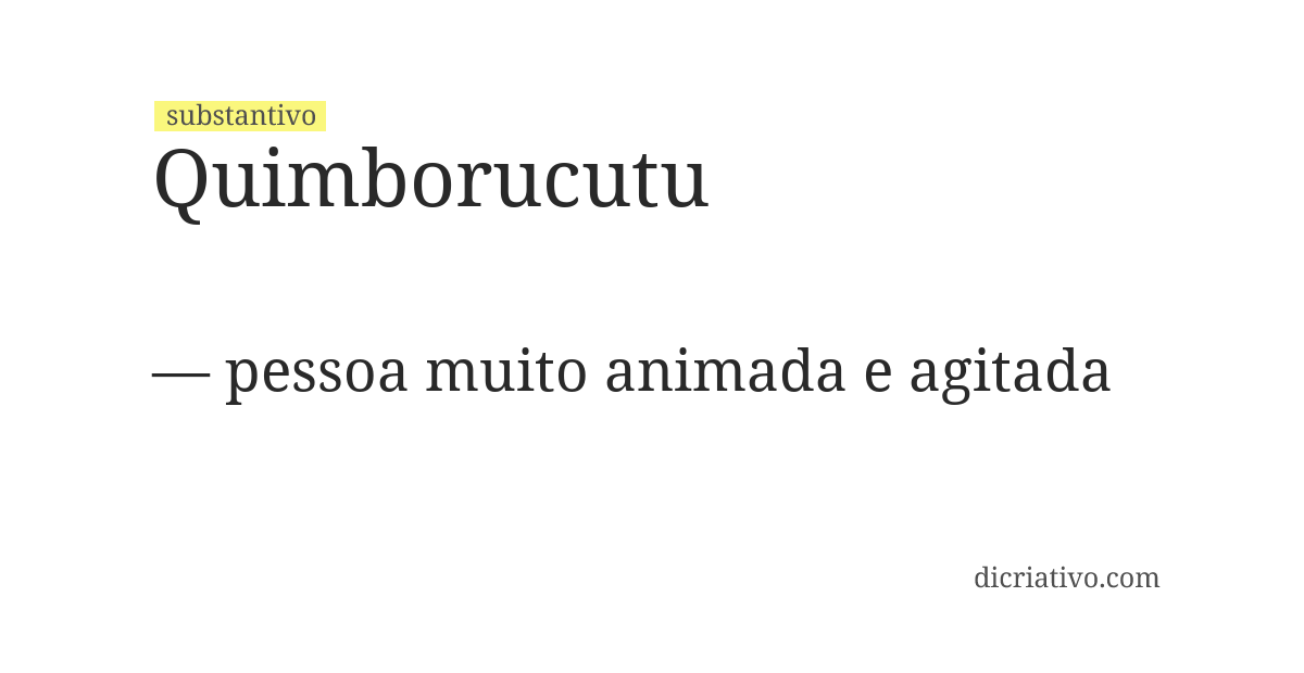 Significado de quimborucutu