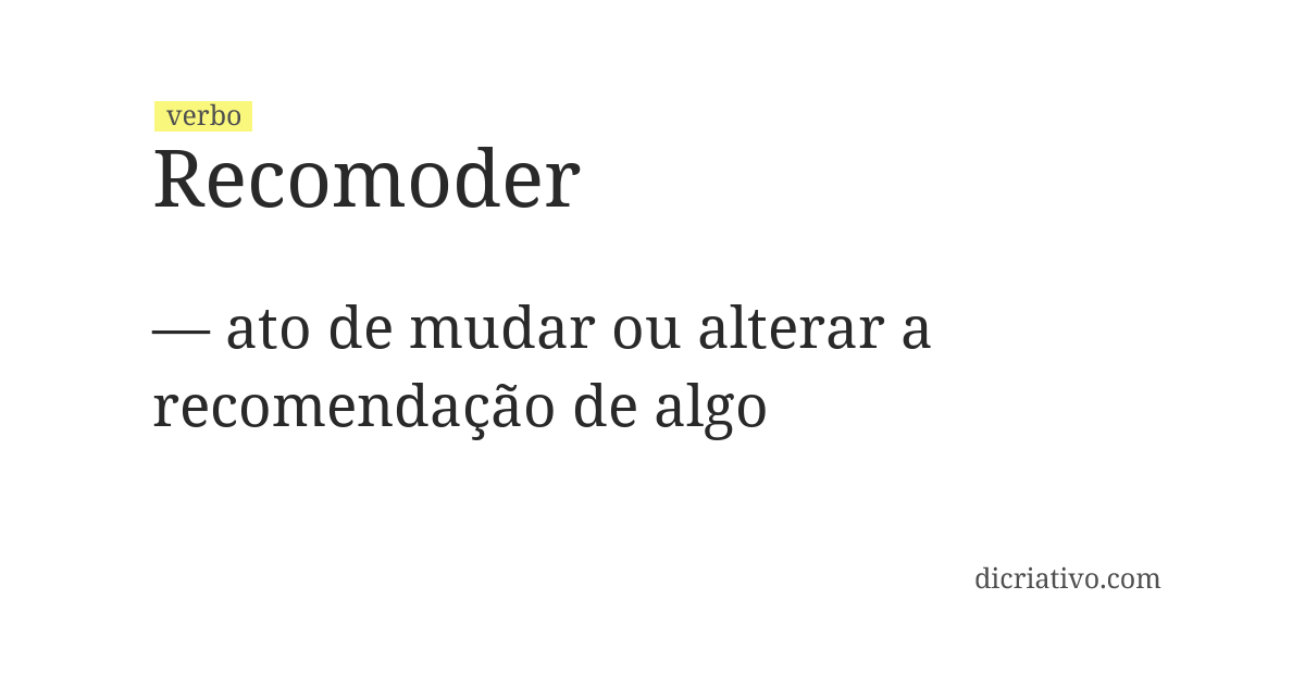 Significado de recomoder