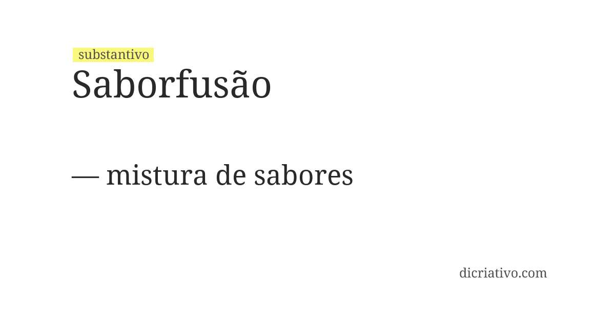Significado de saborfusão
