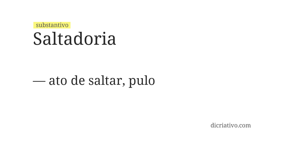 Significado de saltadoria