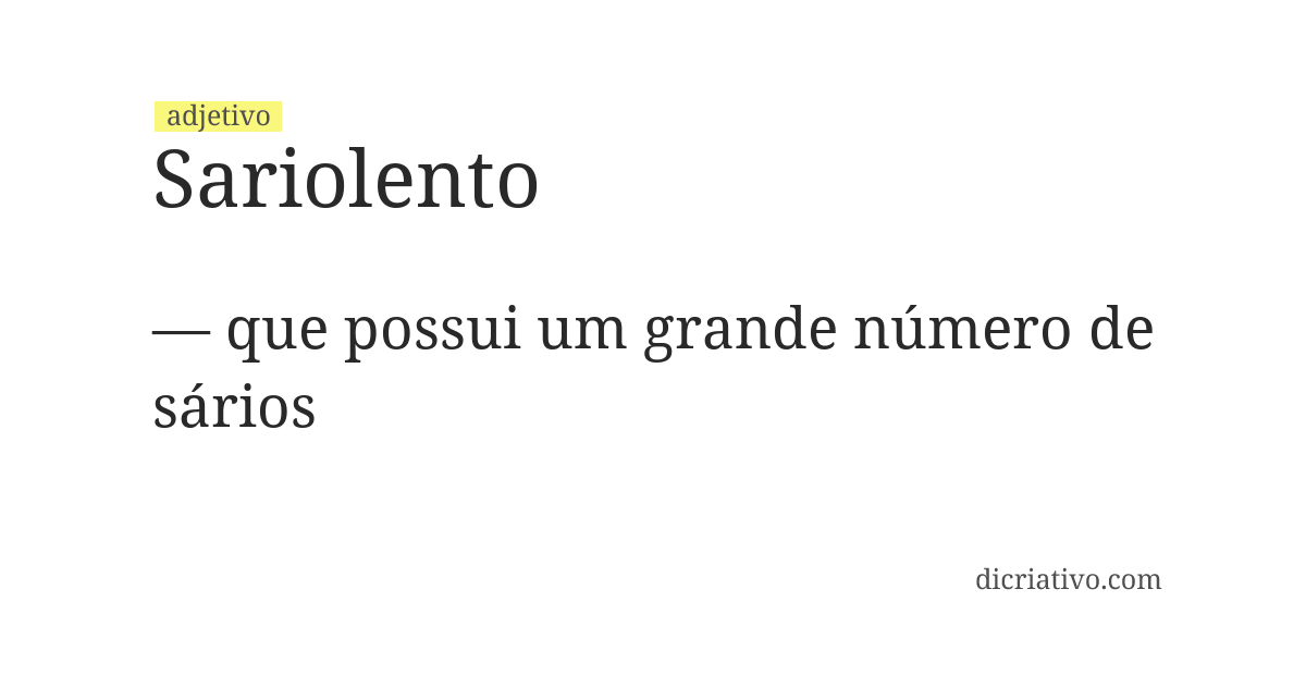Significado de sariolento