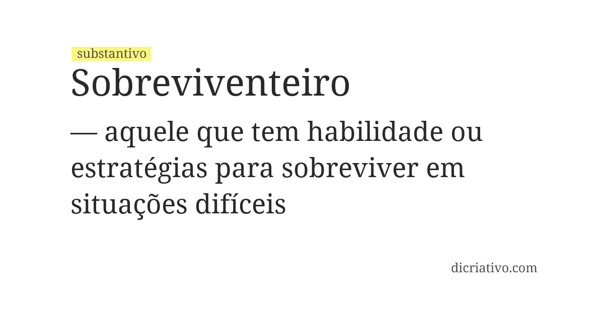Significado de sobreviventeiro