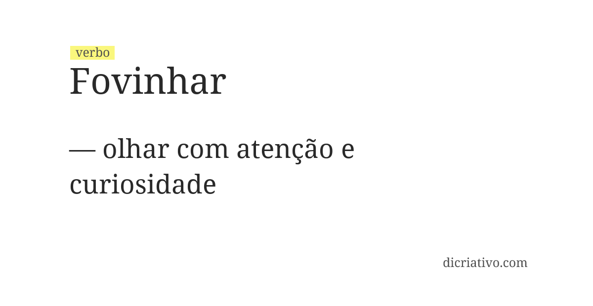 Significado de fovinhar