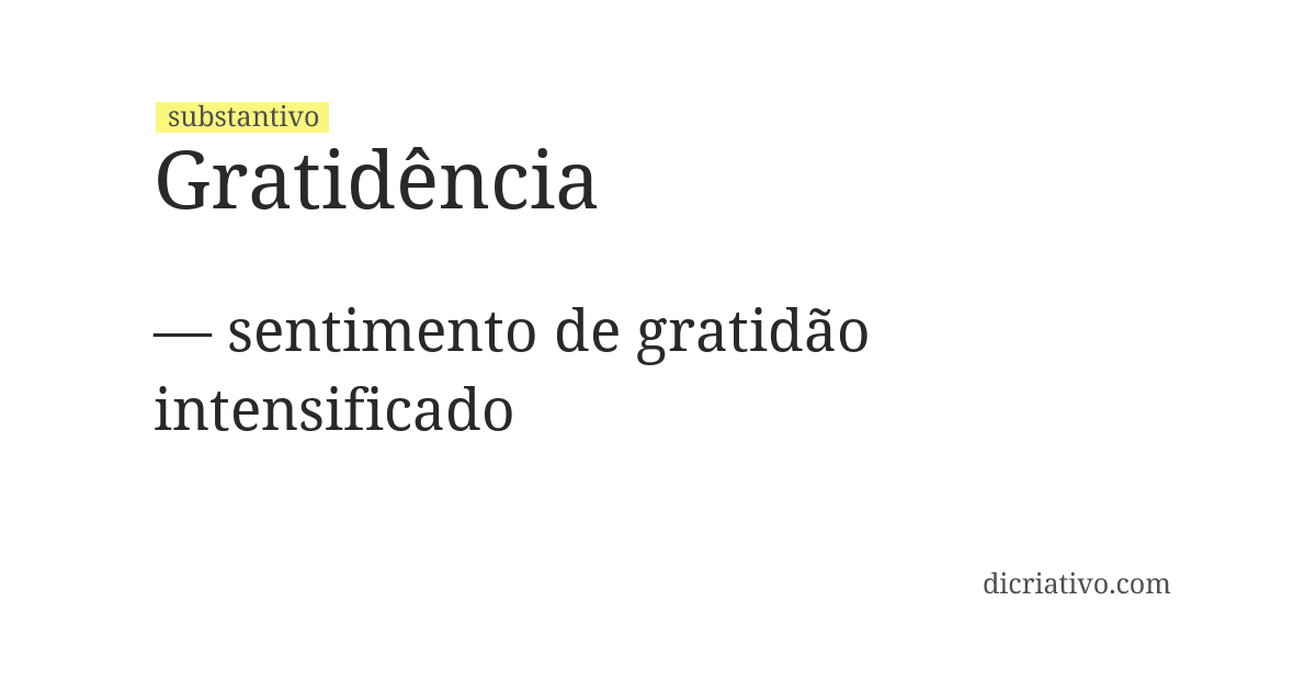 Significado de gratidência