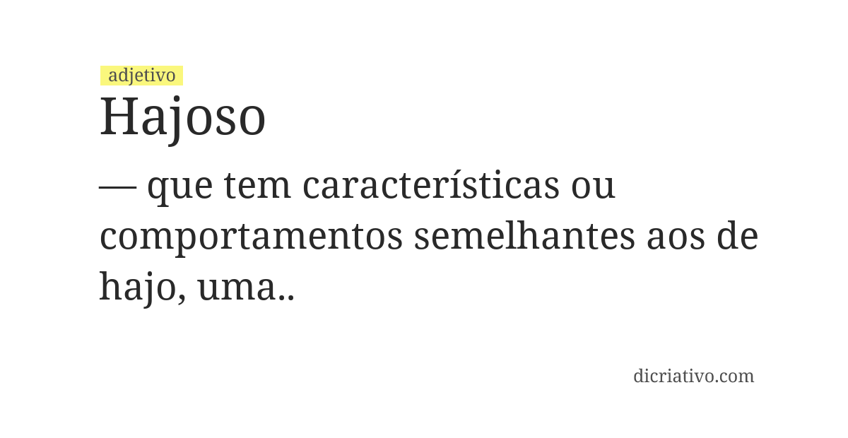 Significado de hajoso