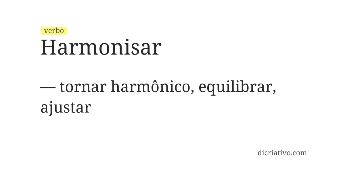Significado de harmonisar