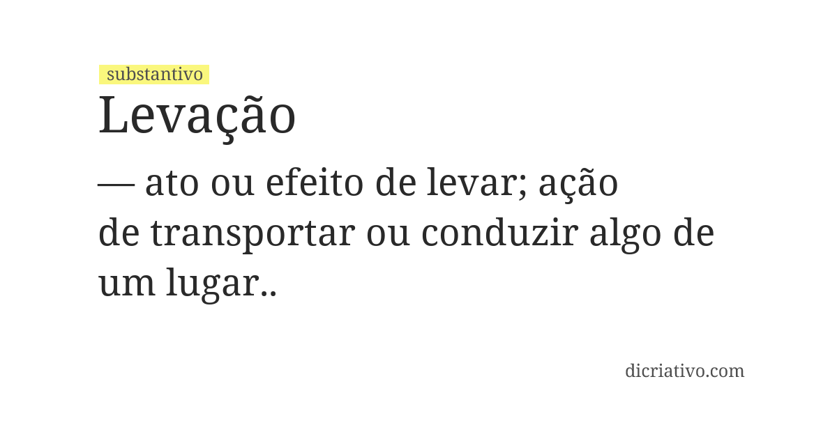 Significado de levação