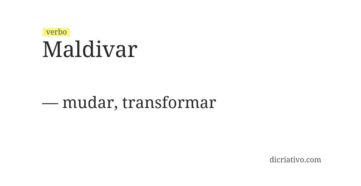 Significado de maldivar