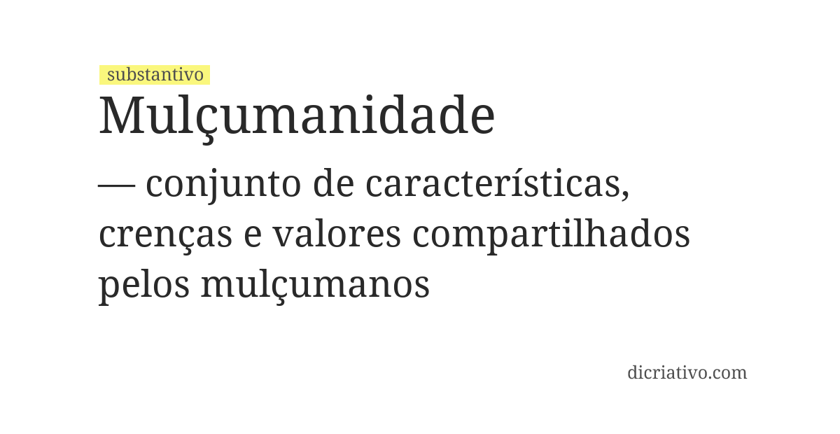 Significado de mulçumanidade