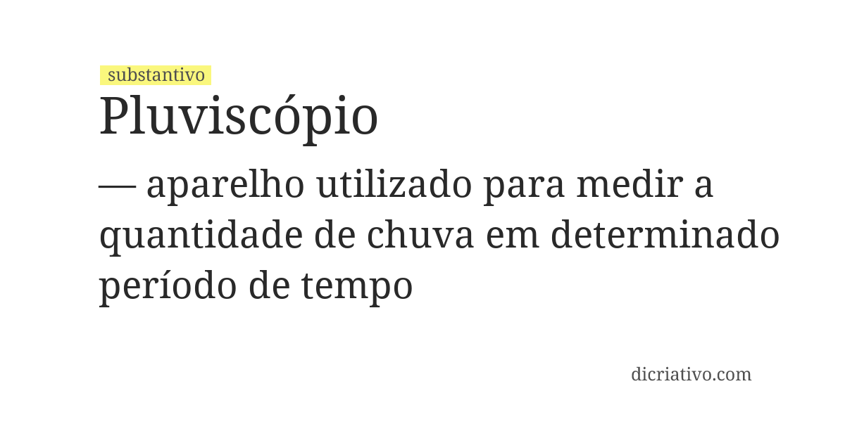 Significado de pluviscópio