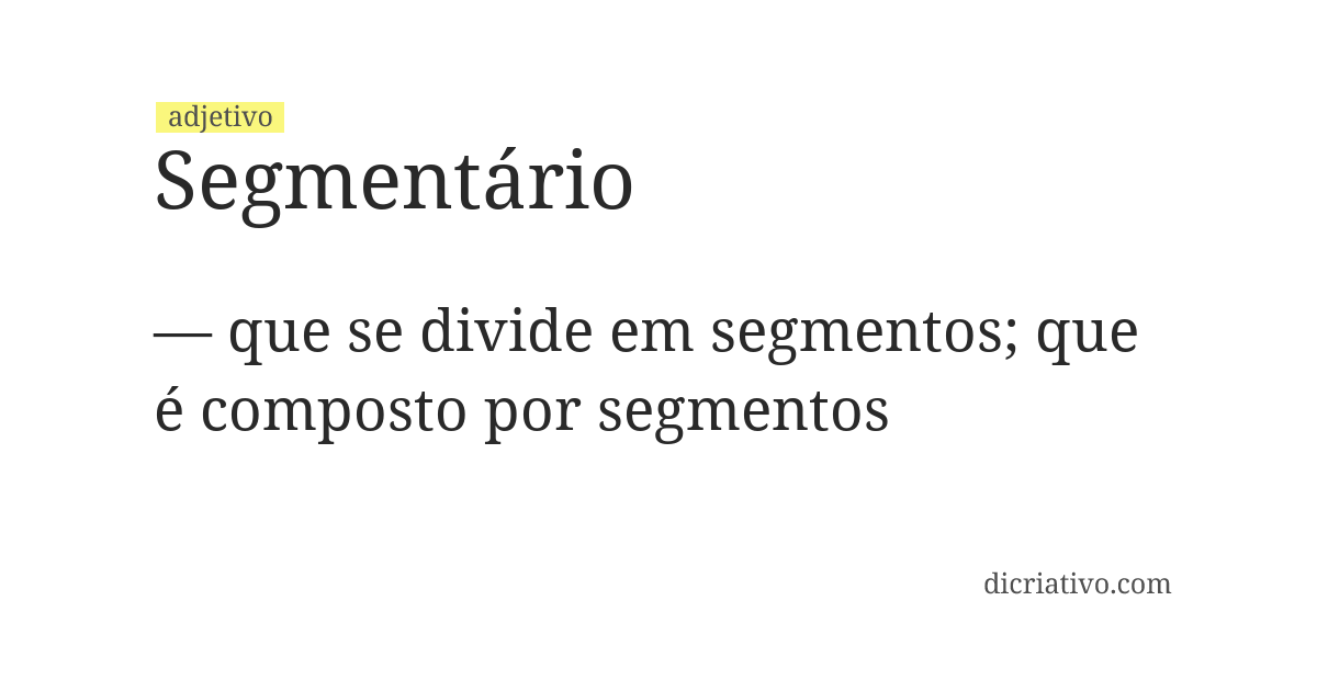Significado de segmentário