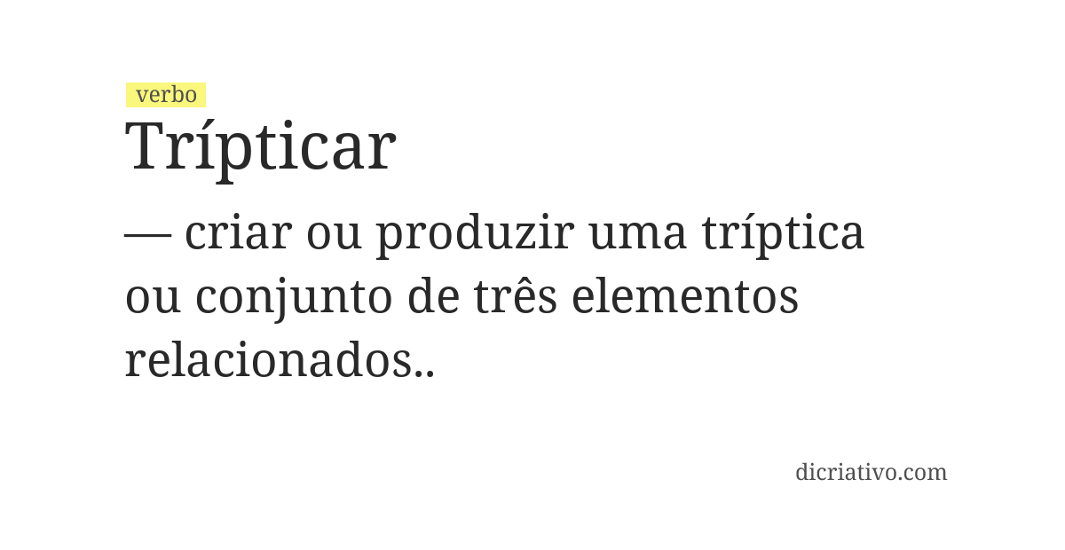 Significado de trípticar