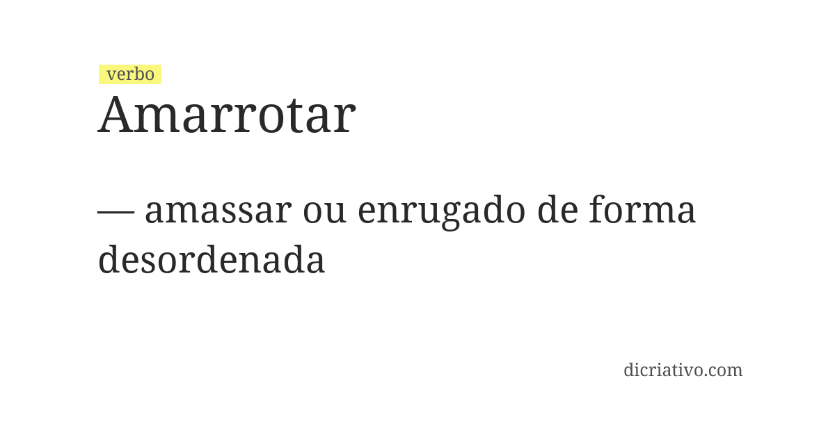 Significado de amarrotar