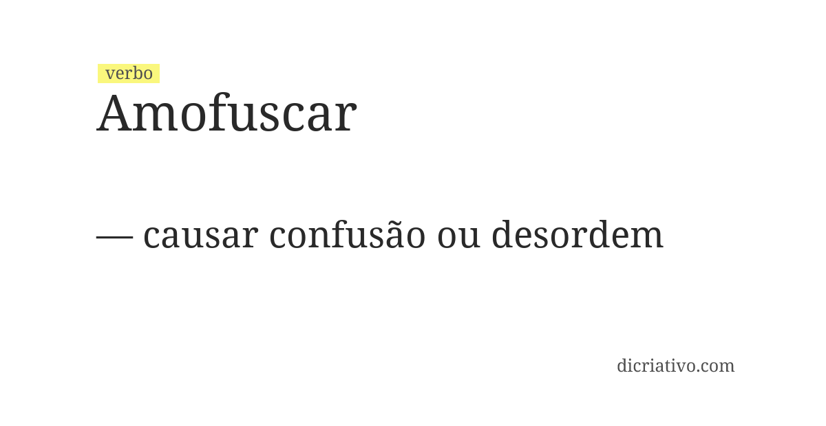 Significado de amofuscar