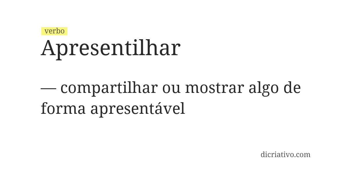 Significado de apresentilhar