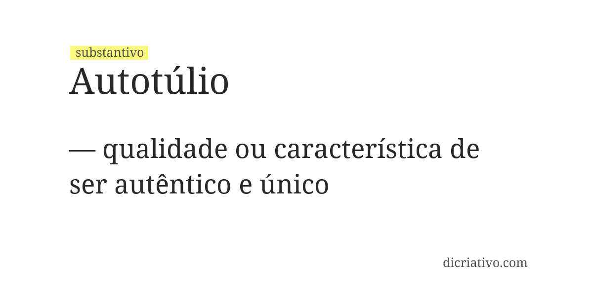 Significado de autotúlio