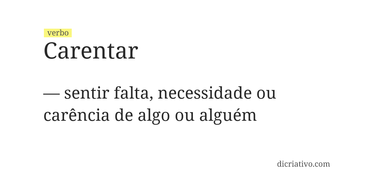 Significado de carentar