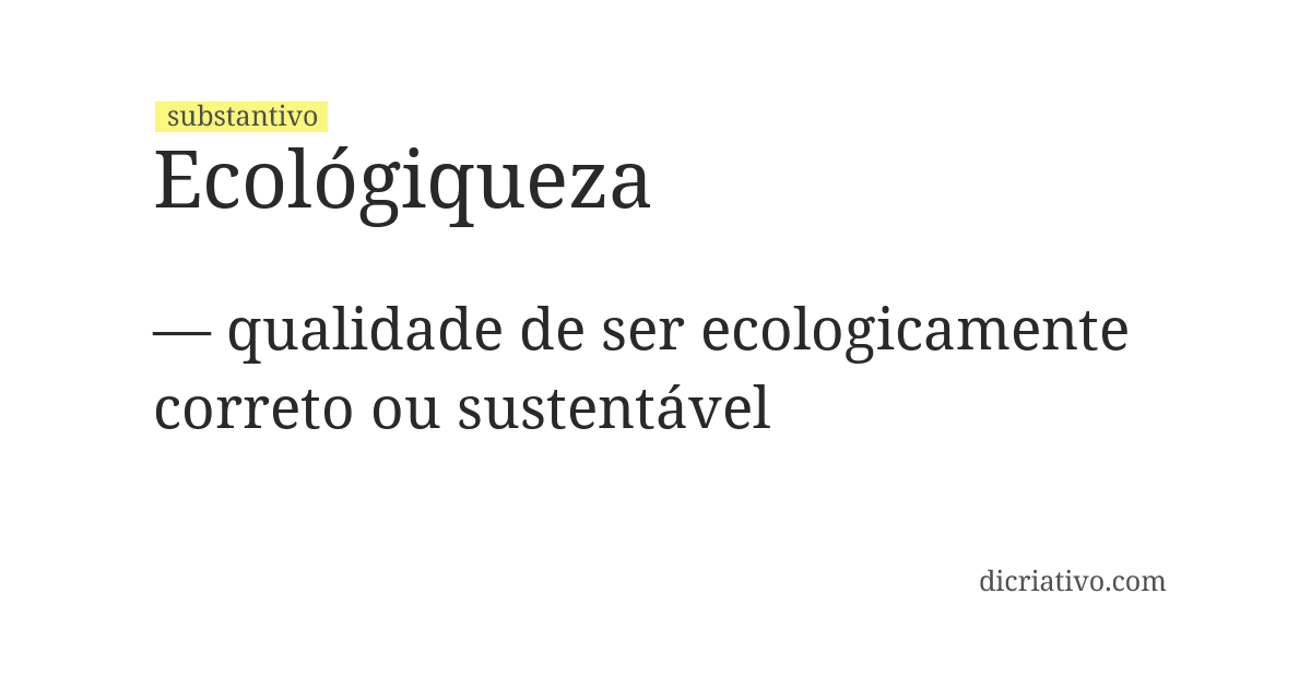 Significado de ecológiqueza