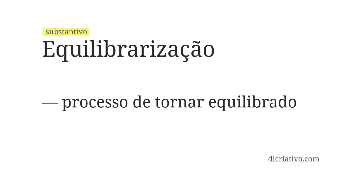 Significado de equilibrarização