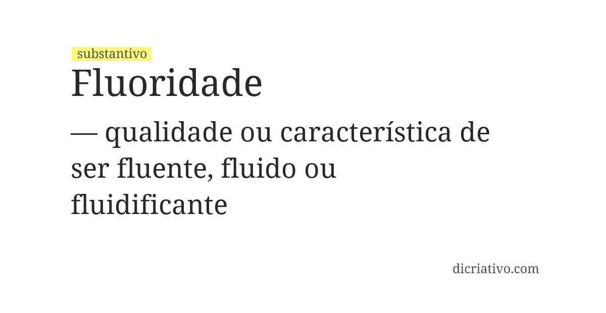 Significado de fluoridade