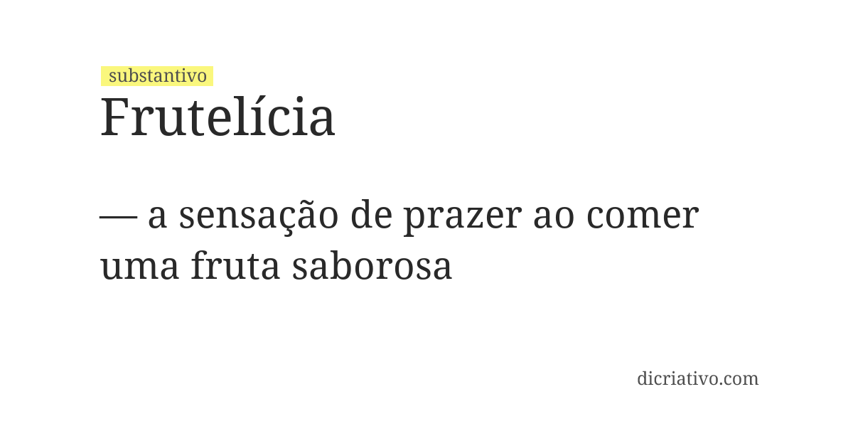 Significado de frutelícia