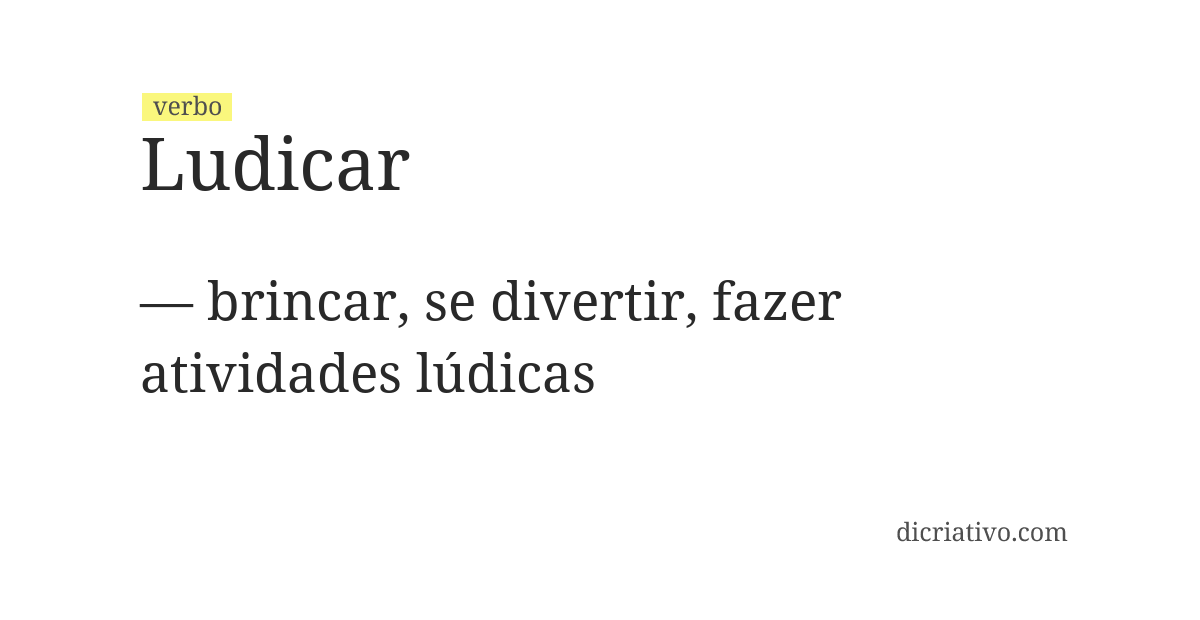 Significado de ludicar