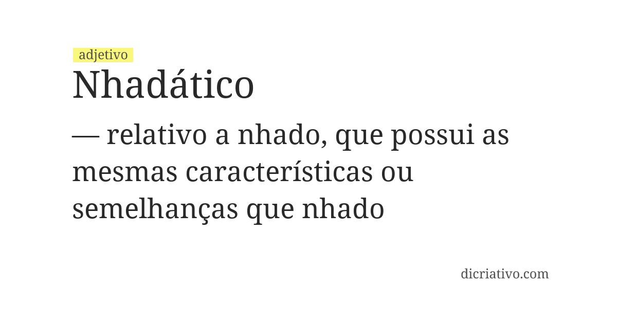Significado de nhadático