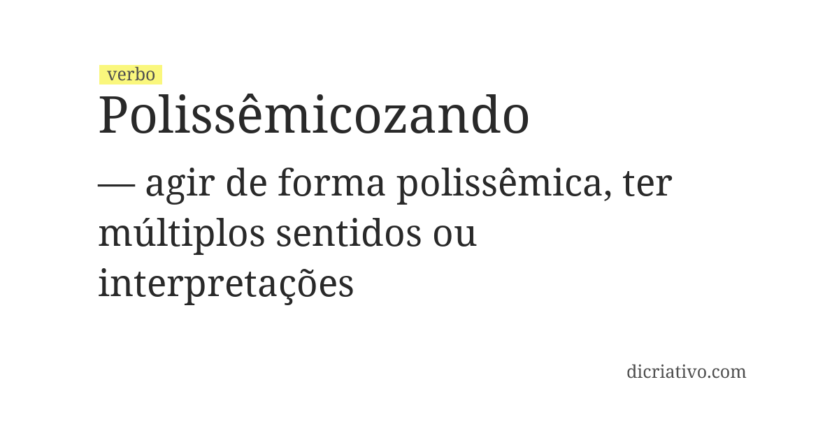 Significado de polissêmicozando