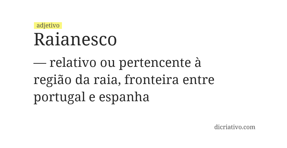 Significado de raianesco
