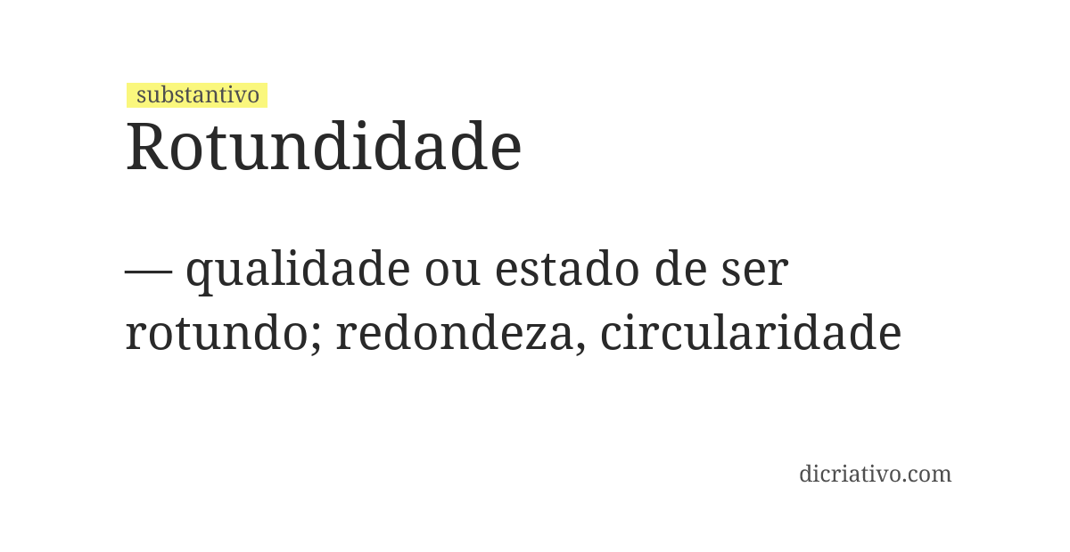 Significado de rotundidade